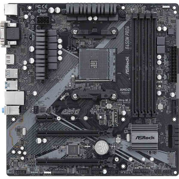 Asrock B450M Pro4 Motherboard AM4 - Image 2