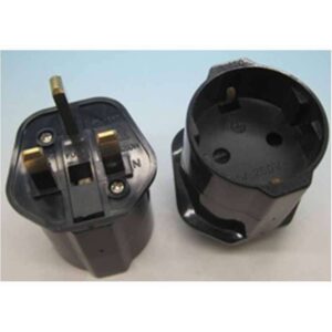 PR-338 (10pcs) SCHUKO ADAPTOR>UK 2PIN TO 3PIN GR KABEL