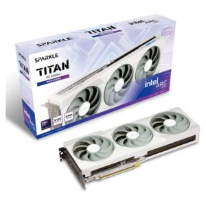 B580 12GB INTEL ARC TITAN LUNA WHITE OC GDDR6 3 FAN GRAPHICS CARD SPARKLE