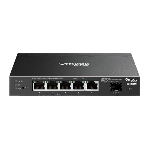 SG2206MP 6-PORT GIGABIT ACCESS PoE+ SWITCH W/CENTRALIZED MANAGEMENT CAPABILITY TP-LINK