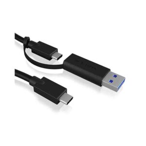 IB-CB031 1m USB 3.2 (GEN 2) TYPE-C® CABLE FULL-FEATURED AND WITH USB TYPE-A ADAPTER ICYBOX