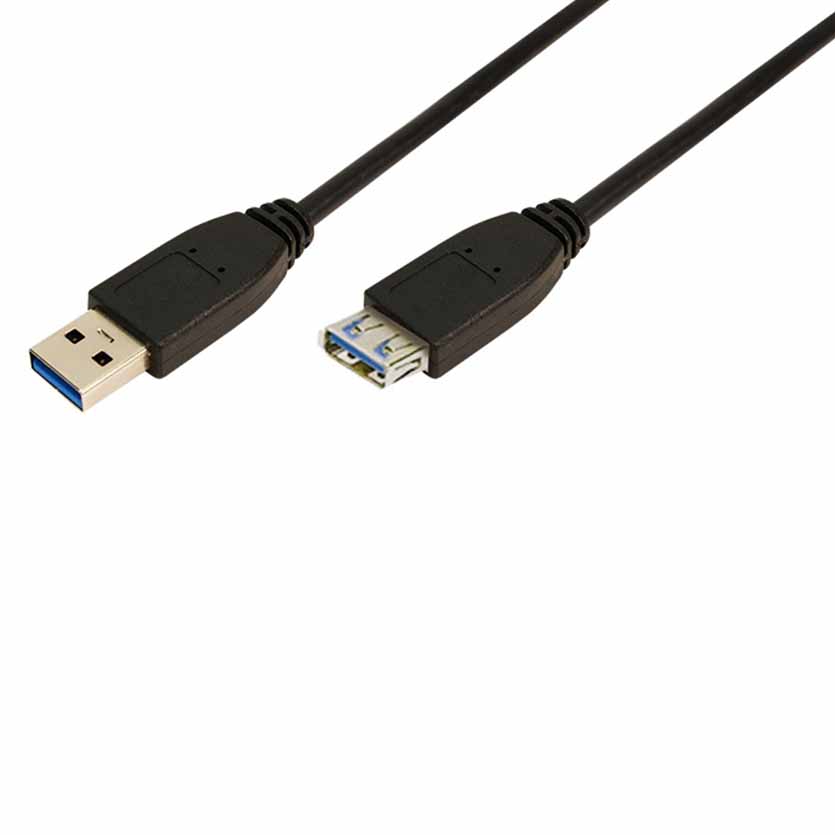 CU0043 3m USB3.0 A-A M/F CABLE BLK LOGILINK