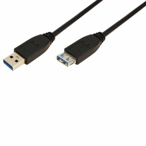 CU0041 1m USB3.0 A-A M/F BLK CABLE LOGILINK