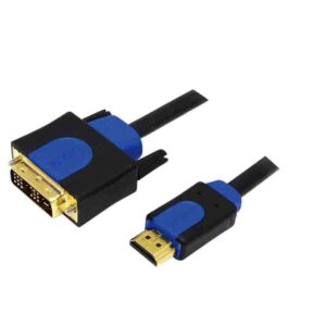 CHB3105 HDMI TO DVI MALE/MALE 1080p, BIDIRECT, BLACK/BLUE, 5 m LOGILINK