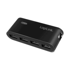UA0085 HUB 2.0 4-PORT WITH PSU BLACK, LOGILINK