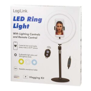 AA0152 SMARTPHONE RING LIGHT TRIPOD WITH REMOTE SHUTTER LOGILINK