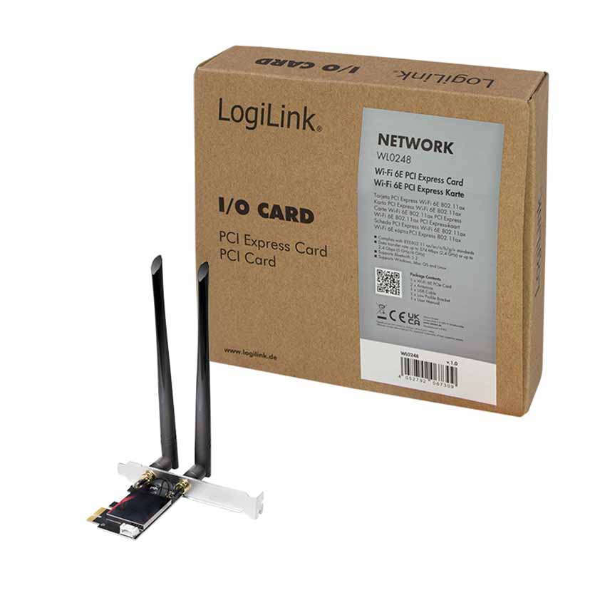 WL0248 PCI-EXPRESS CARD WIFI 6E & BLUETOOTH 5.2 LOGILINK