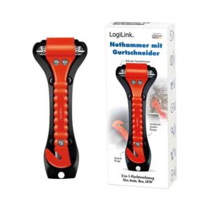 SC0231 EMERGENCY AID TOLL 2 in 1 W/WINDOW BREAKER & BELT CUTTER, LOGILINK