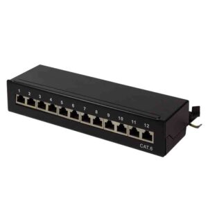 NP0017 CAT.6 PATCH PANEL 12 PORT SHIELDED, DESKTOP, BLACK, LOGILINK