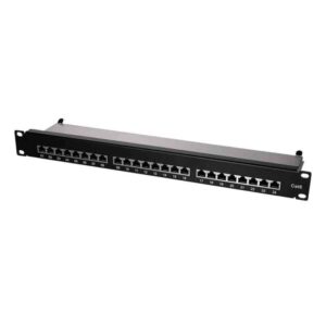 NP0048 CAT.6 PATCH PANEL 24 PORTS SHIELDED, 19 INCH RACK MOUNT, BLACK, PRIMELINE, LOGILINK