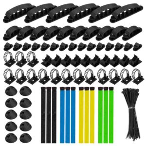 KAB0084 CABLE ORGANIZER SET IN A BOX, 8 ITEMS, 128pcs. MIXED COLOR, LOGILINK