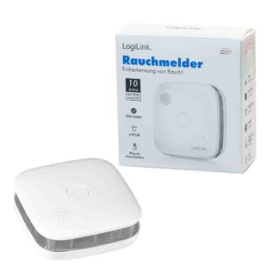 SC0018 SMOKE DETECTOR, >85dB, PHOTOELECTRIC, 10-YEAR BATTERY LIFE, WHITE, LOGILINK