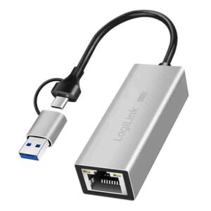 UA0422 USB-A/-C TO 2.5G ETHERNET ADAPTER, GREY, LOGILINK