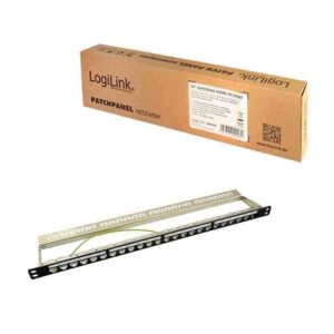 NK4040 19" PATCH PANEL for 24 KEYSTONE JACKS, 0.5U, UNLOADED, BLACK LOGILINK