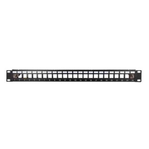 NK4058 19" PATCH PANEL for 24 KEYSTONE JACKS with REAR CABLE MANAGER LOGILINK