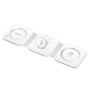 PA0344 FOLDABLE CHARGING STATION,15W IP65, for iPHONE/APPLE WATCH/AIRPODS WHITE LOGILINK
