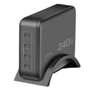 PA0353 CHARGER 240W GaN TECHNOLOGY 4xUSB TYPE-C (PD3.1) BLACK LOGILINK