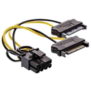 26628D POWER ADAPTER 2xSATA TO 8PIN FOR PCI-EXPRESS PLUG 0,15m INLINE