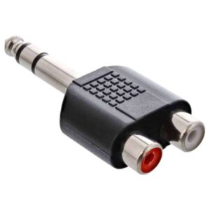 99323 AUDIO ADAPTOR 6.35 MALE TO 2x RCA FEMALE INLINE