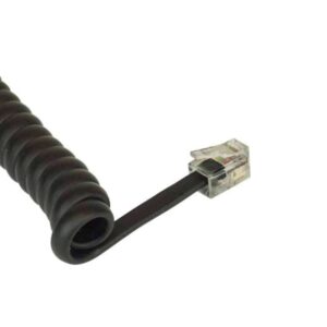 18895A 4m TELEPHONE RECEIVER COILED CORD M/M BLACK, INLINE