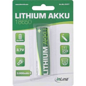 01277 18650 3.7V BATTERY LITHIUM HIGH ENERGY 3000mAh INLINE