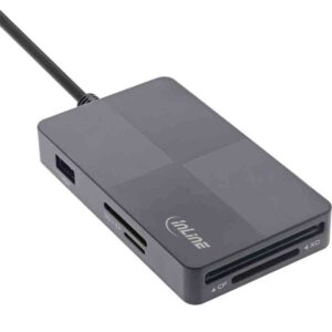 66772F MULTI CARD READER USB3.2 USB-A FOR SD/TF/MS/XD/CF 3-PORT DUAL INLINE