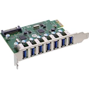 76661L 7-PORT INTERFACE CARD PCIe, USB-A 3.2 GEN.1, SATA POWER, INLINE