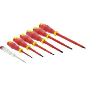 43007C SCREWDRIVER SET 7 pcs. INCL. VOLTAGE TESTER, INLINE