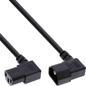 16601A 1m C13 TO C14 ANGLED POWER EXTENTION CABLE BLACK  INLINE