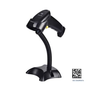 BCS-07BW BARCODE WIRELESS/WIRED 2D SCANNER W/LED SCREEN BLACK POWER-ON