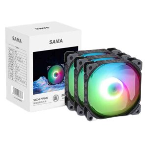 KT125 BLACK 120mm FAN KIT ARGB (3x FANS) W/FAN HUB SAMA