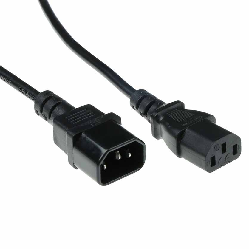 AK5120 1.20m C13 TO C14 POWER EXTENTION CABLE BLACK ACT