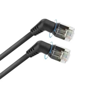 DD1951 1.5m U/FTP CAT6A SLIMLINE PATCH CABLE WITH ANGLED 360°  ROTATABLE RJ45 CONNECTORS, BLACK, ACT
