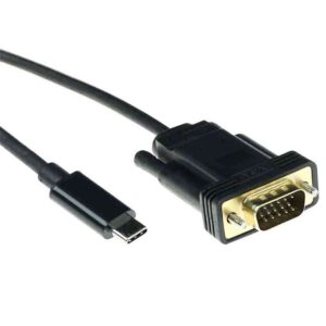 SB0032 2m USB TYPE-C to VGA, M/M USB DISPLAY CABLE BLACK ACT