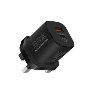 POWERPORT-33.UK-BK CHARGER 33W GANFAST CHARGING BLACK PROMATE