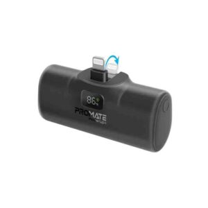 POWERUP-I.BLACK 5000mAh COMPACT FAST POWERBANK W/BUILT-IN LIGHTNING CONNECTOR PROMATE