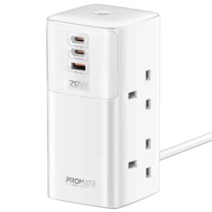 POWERTOWER-70W 70W MULTI-PORT CHARGING STATION with QUAD AC SOCKETS