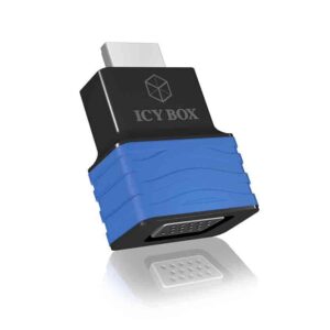 IB-AC516 HDMI TO VGA VIDEO ADAPTER HD-15 TO HDMI F/M BLACK/BLUE ICYBOX
