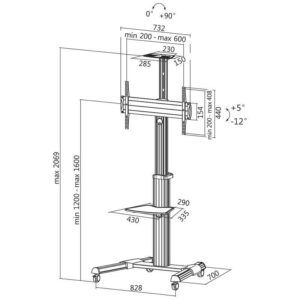 BP0025 TV/MONITOR STAND TROLLEY 37-70" MAX.50KG LOGILINK