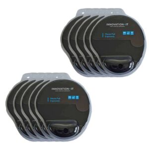 120839-10 10PCS MOUSEPAD ERGONOMIC WITH WRIST SUPPORT 255x220mm BLACK IT INNOVATION