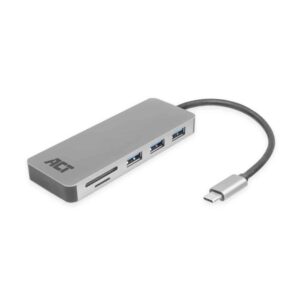AC7050 USB-C HUB USB3.0 3xUSB-A 20W CARD READER,PS PASS-THROUGH ACT