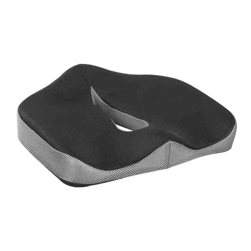 EO0088 ORTHOPEDIC COCCYX SEAT CUSHION WITH MEMORY FOAM AND CARRYING HANDLE, BLACK LOGILINK