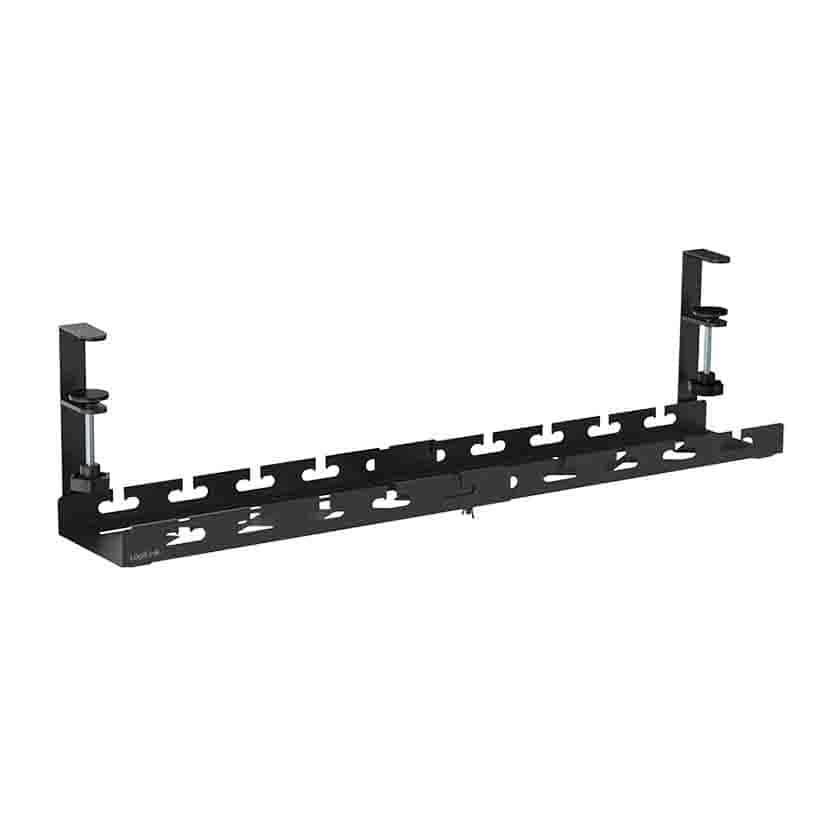 KAB0094 CABLE TRAY ORGANIZER, UNDER-DESK MOUNTING, CLAMP-ON, EXTENDABLE, METAL, BLACK LOGILINK