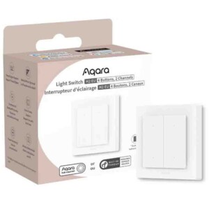 WS-K08D LIGHT SWITCH H2 EU (4 BUTTONS,2 CHANNELS), WHITE AQARA