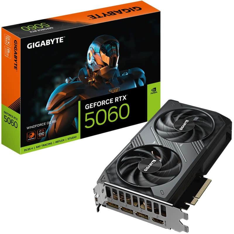 RTX 5060 8GB WINDFORCE 2FAN OC GDDR7 GEFORCE GRAPHICS CARD GIGABYTE