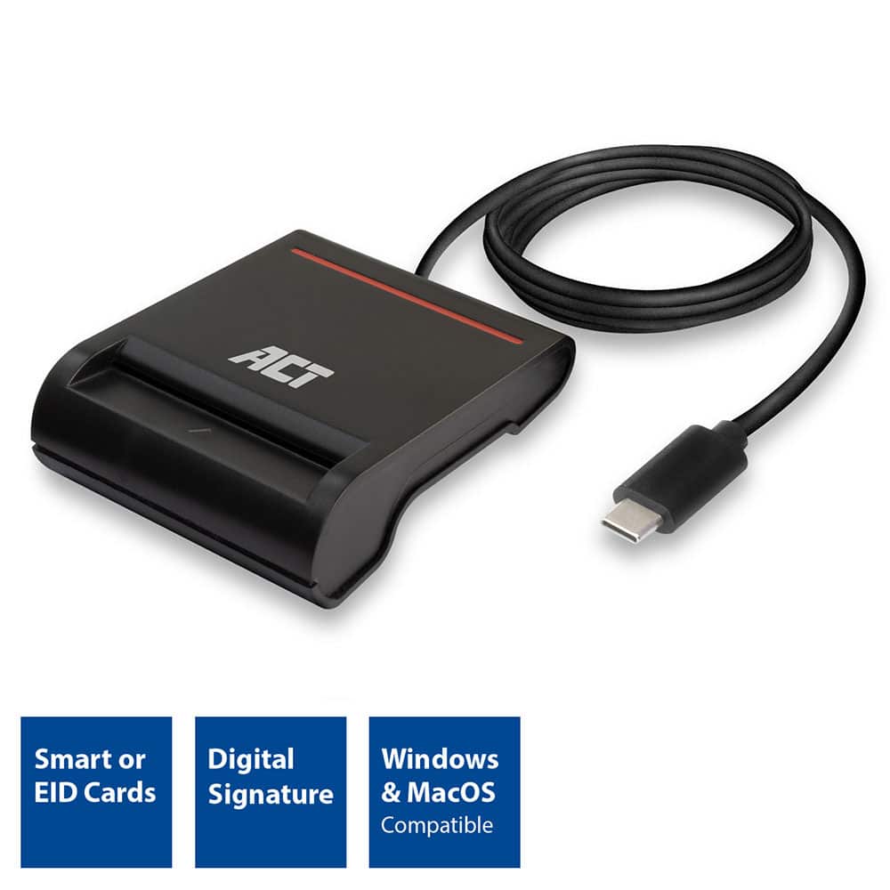 AC6020 EXTERNAL USB-C SMARTCARD EID READER BLACK ACT