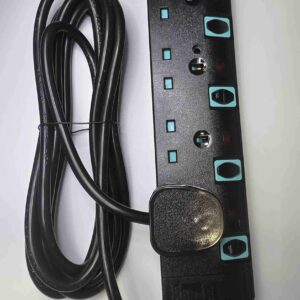 PQ-197B 3m BLACK UK POWER STRIP 4OUTLET W/INDIVIDUAL SWITCHES GR KABEL
