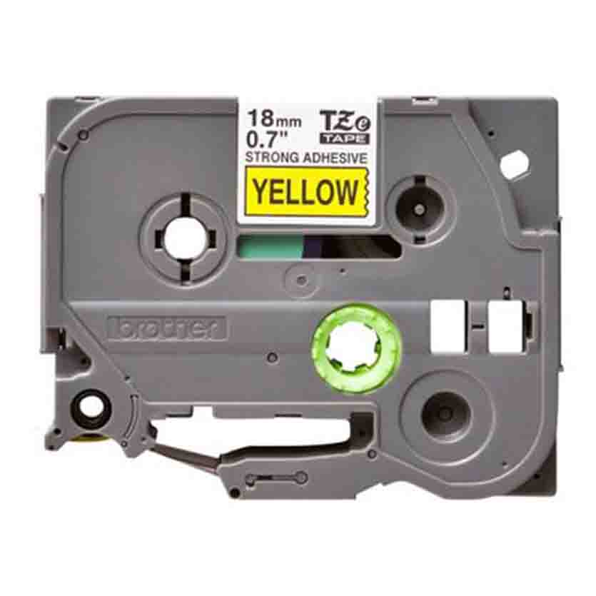 TZES641 18mm LAMINATED TAPE ROLL BLACK/YELLOW BROTHER