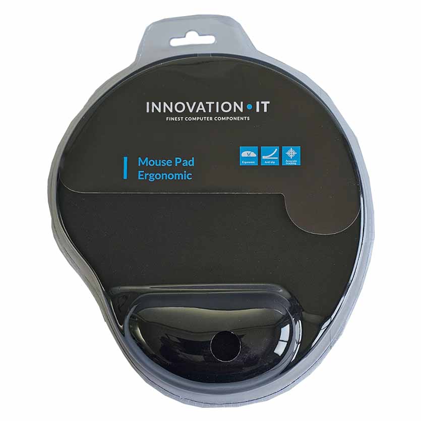120839 MOUSEPAD ERGONOMIC WITH WRIST SUPPORT 255x220mm BLACK IT INNOVATION