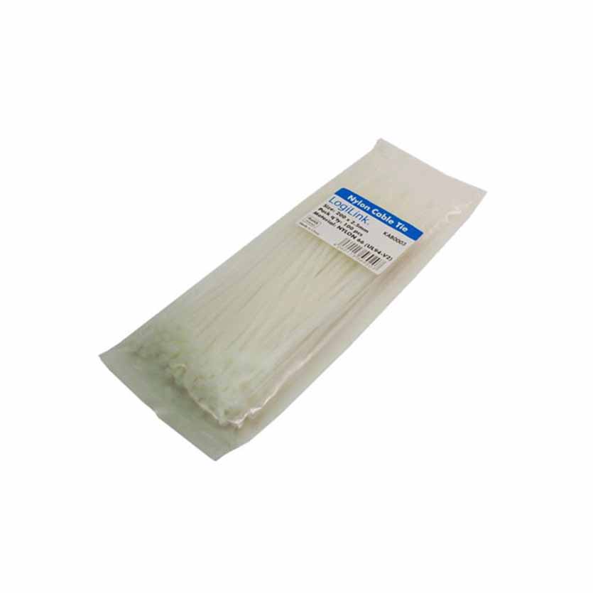 KAB0003 200mm CABLE TIES WHITE LOGILINK